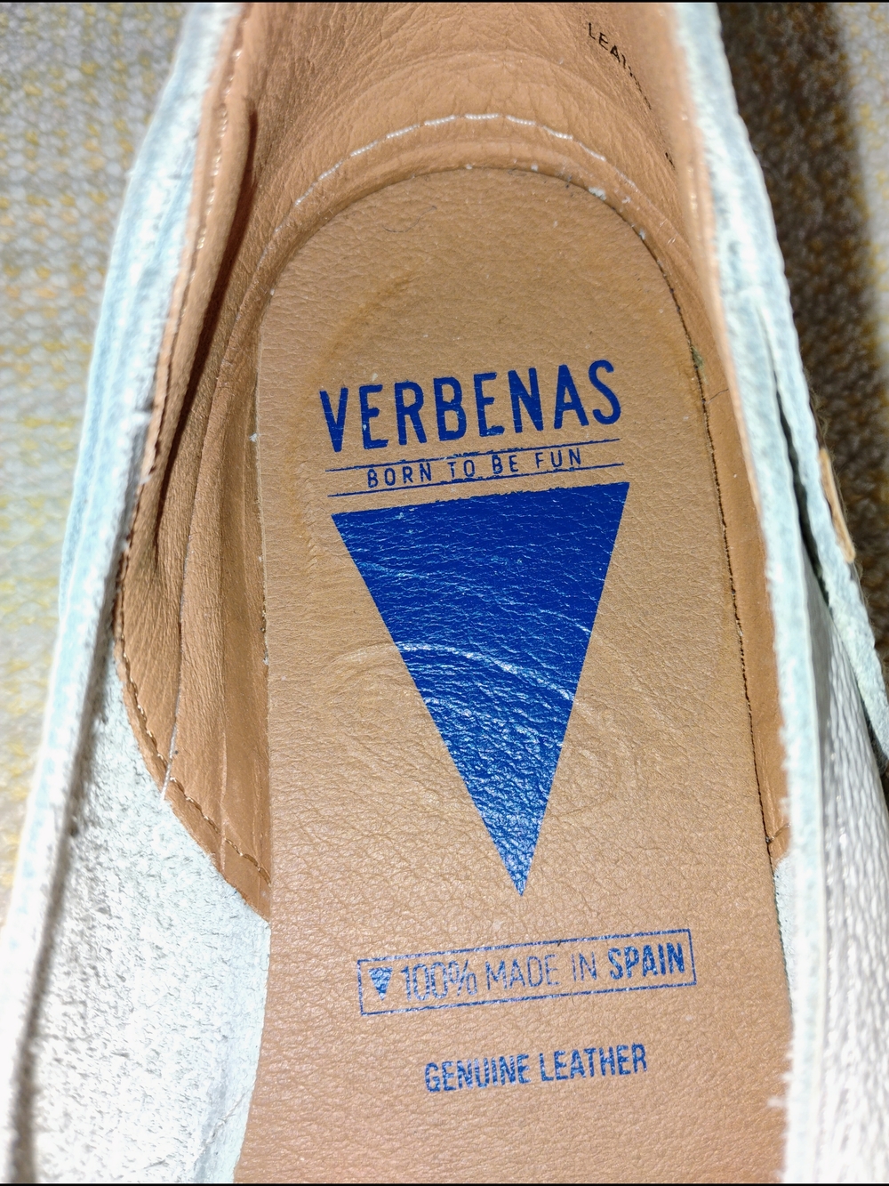 Verbenas White Leather Slip In Shoes Size 39/8 Made In Spain Minimalist Comfort - Picture 13 of 13